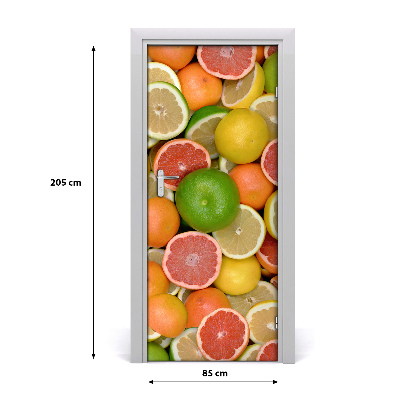 Self-adhesive door sticker Citrus fruits