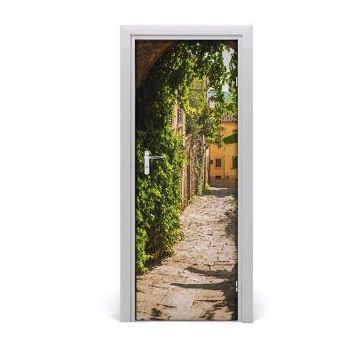 Self-adhesive door wallpaper Italian streets