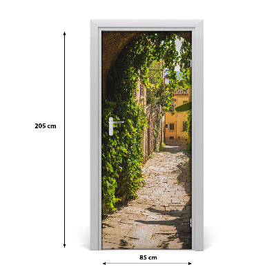 Self-adhesive door wallpaper Italian streets