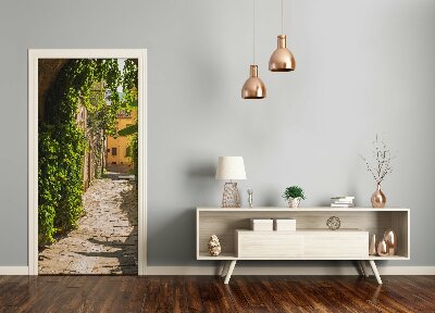 Self-adhesive door wallpaper Italian streets