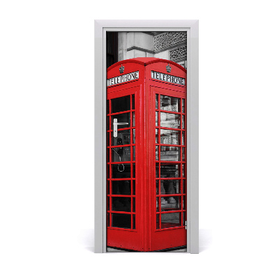 Self-adhesive door wallpaper Telephone booth