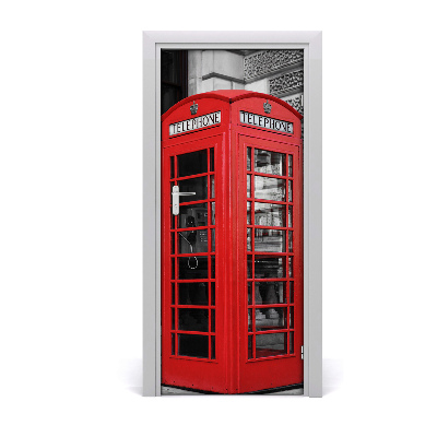 Self-adhesive door wallpaper Telephone booth