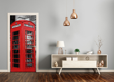 Self-adhesive door wallpaper Telephone booth