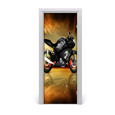 Self-adhesive door wallpaper Sport motorcycle