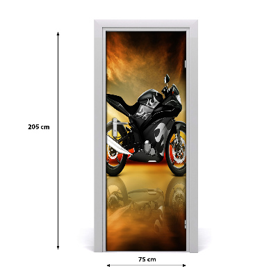 Self-adhesive door wallpaper Sport motorcycle