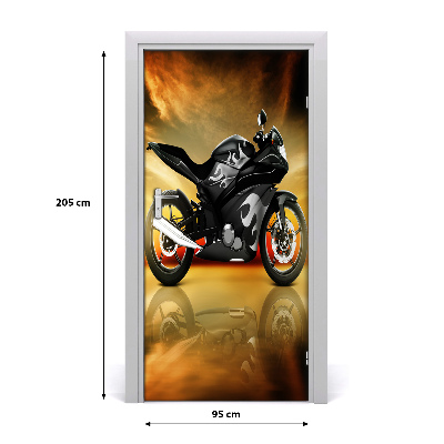 Self-adhesive door wallpaper Sport motorcycle