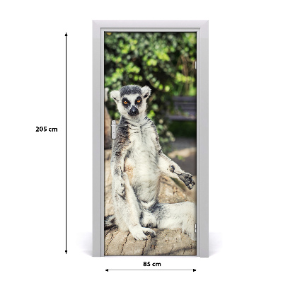 Self-adhesive door sticker The wall of lemur