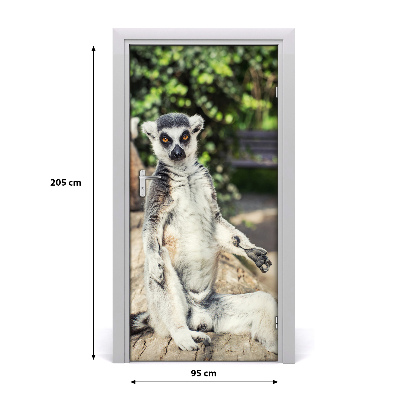 Self-adhesive door sticker The wall of lemur