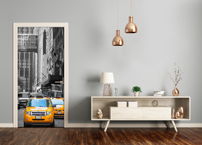 Self-adhesive door wallpaper Taxis new york