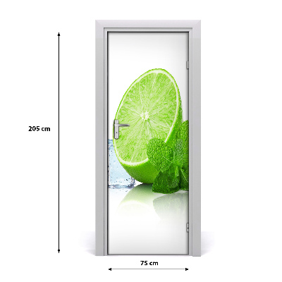 Self-adhesive door sticker Limeka and ice