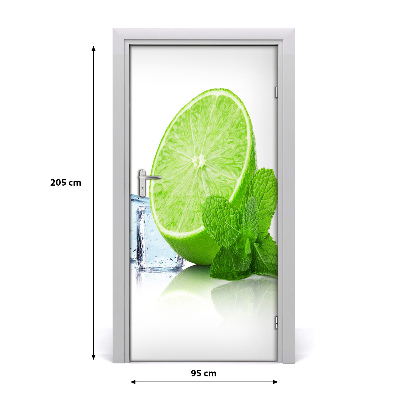 Self-adhesive door sticker Limeka and ice