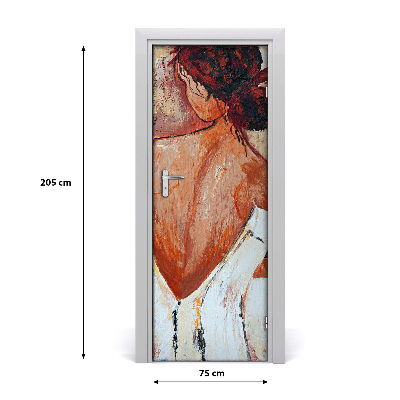 Self-adhesive door sticker Wall woman