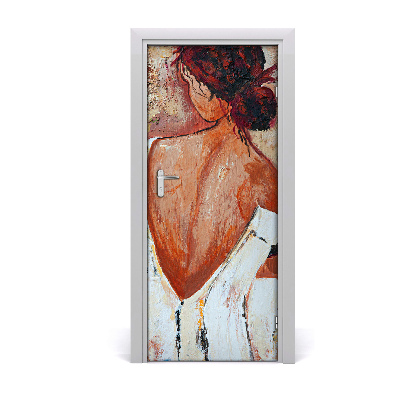 Self-adhesive door sticker Wall woman