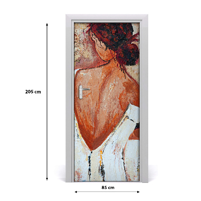 Self-adhesive door sticker Wall woman