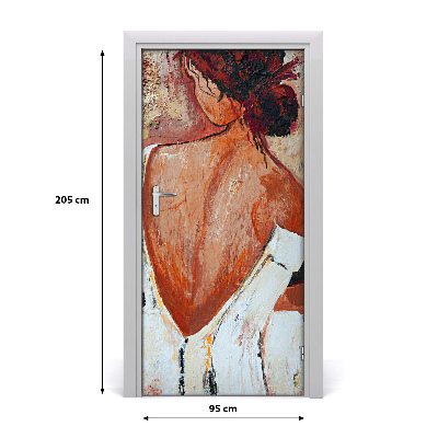 Self-adhesive door sticker Wall woman