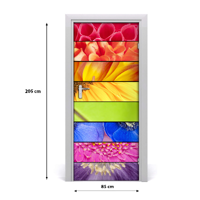 Self-adhesive door sticker Colorful flowers