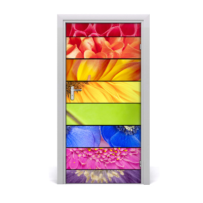 Self-adhesive door sticker Colorful flowers