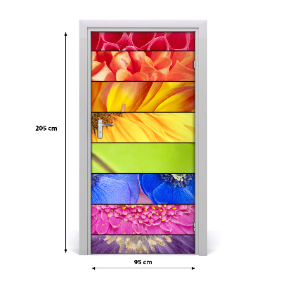 Self-adhesive door sticker Colorful flowers