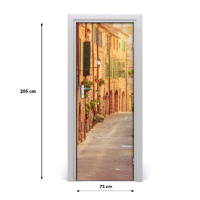 Self-adhesive door wallpaper Italian streets