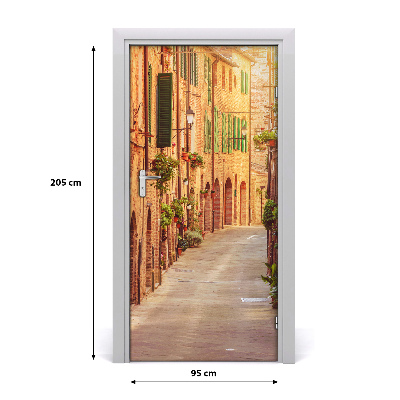 Self-adhesive door wallpaper Italian streets