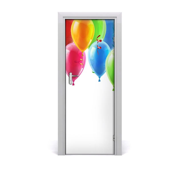 Door wallpaper Colorful balloons