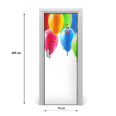 Door wallpaper Colorful balloons