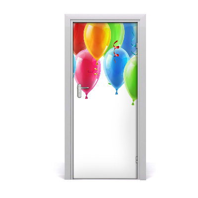 Door wallpaper Colorful balloons