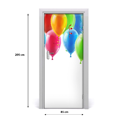 Door wallpaper Colorful balloons