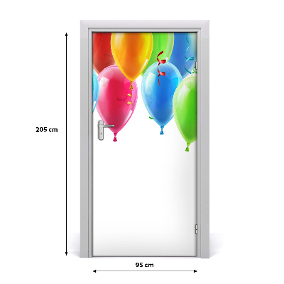 Door wallpaper Colorful balloons