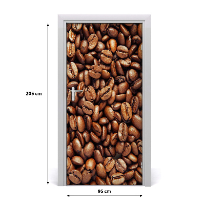 Self-adhesive door sticker Coffee beans