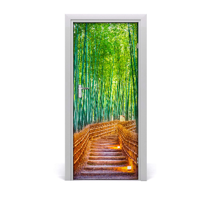 Self-adhesive door wallpaper Bamboo forest