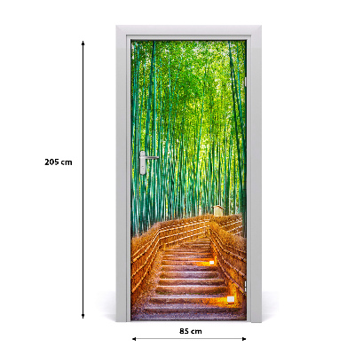 Self-adhesive door wallpaper Bamboo forest