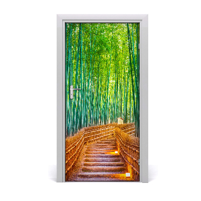 Self-adhesive door wallpaper Bamboo forest