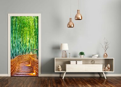 Self-adhesive door wallpaper Bamboo forest