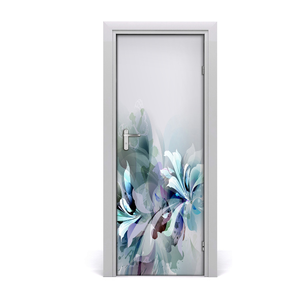 Self-adhesive door sticker Abstract flowers