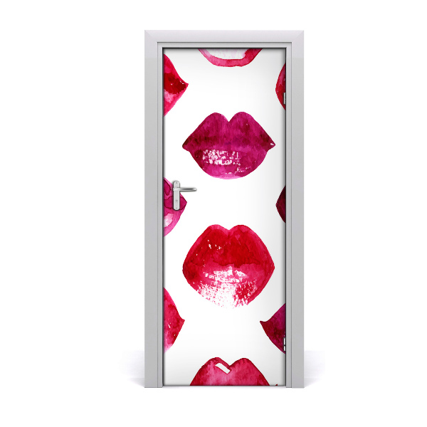 Door wallpaper Red lips