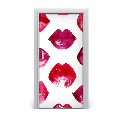 Door wallpaper Red lips