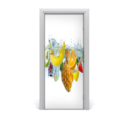 Self-adhesive door sticker Fruit under water