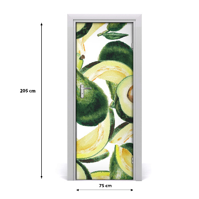 Self-adhesive door sticker An avocado