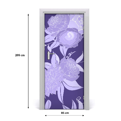 Self-adhesive door veneer Floral pattern