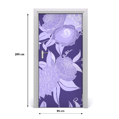 Self-adhesive door veneer Floral pattern