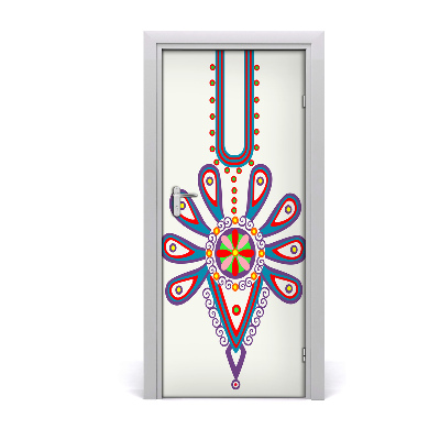 Self-adhesive door sticker Polish folk pattern