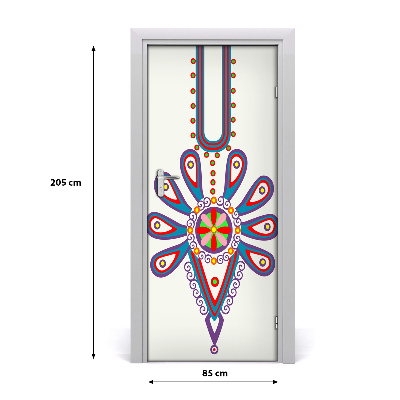 Self-adhesive door sticker Polish folk pattern