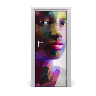 Self-adhesive door sticker Abstraction of a woman