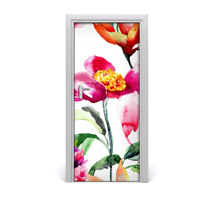 Self-adhesive door veneer Field flowers