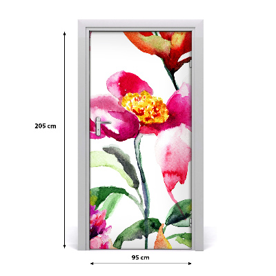 Self-adhesive door veneer Field flowers