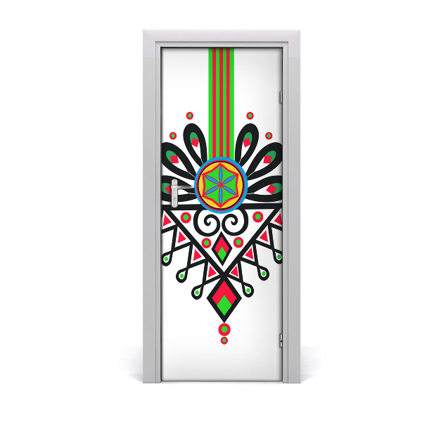 Self-adhesive door sticker Polish folk pattern