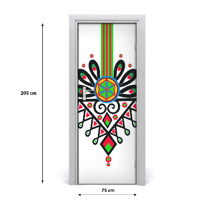 Self-adhesive door sticker Polish folk pattern