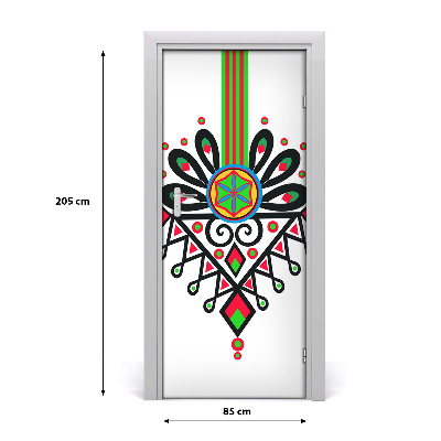 Self-adhesive door sticker Polish folk pattern