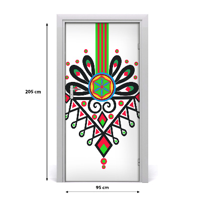 Self-adhesive door sticker Polish folk pattern